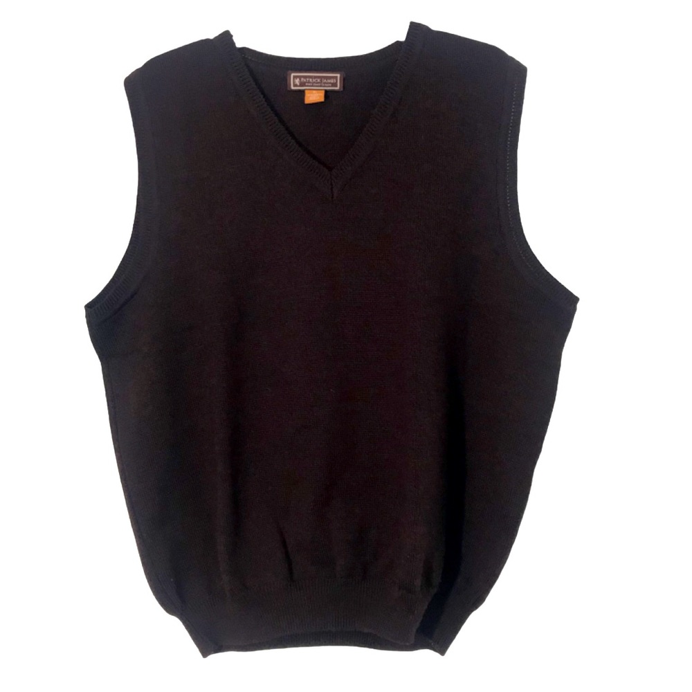 Patrick James 100% Merino wool sweater vest burgundy maroon